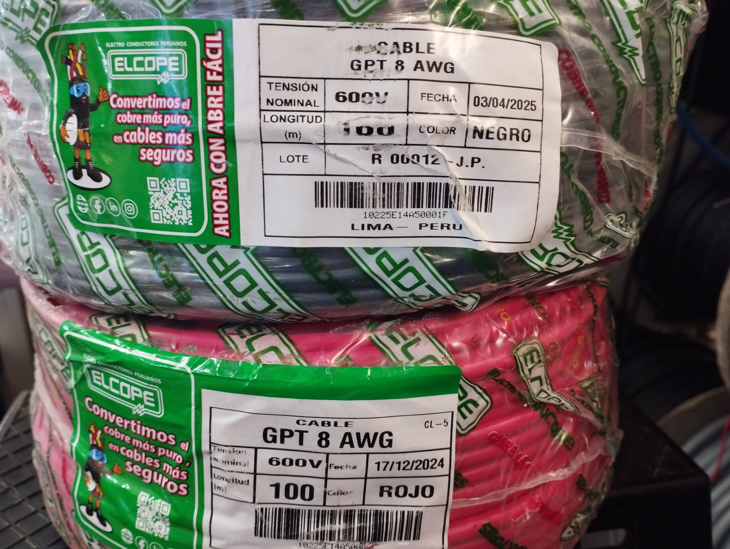 IMG_20250616_152220 Cable Automotriz ELCOPE GPT N° 8 ( solo en colores rojo y negro)