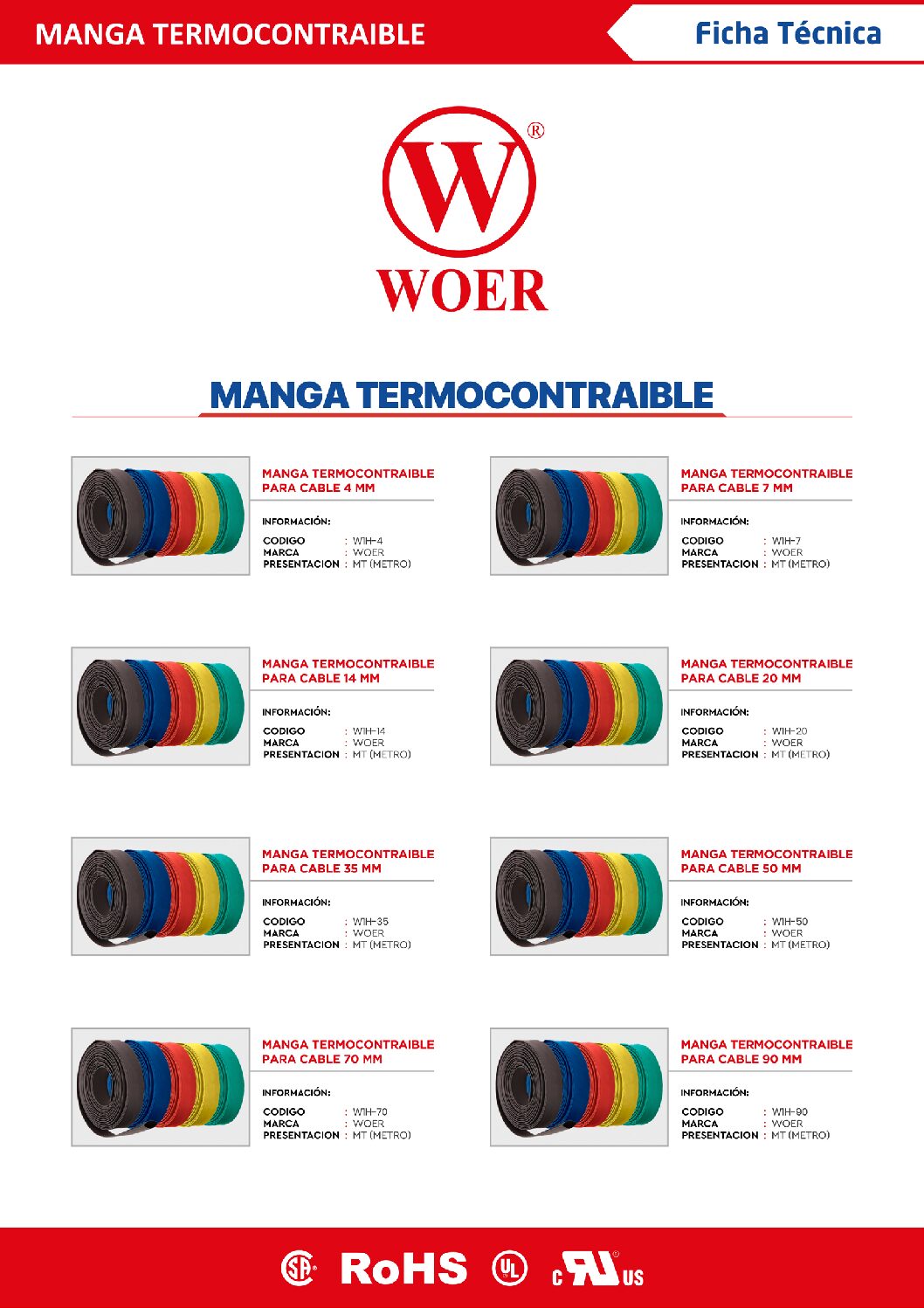 METRO DE MANGA TERMOENCOGIBLE 2mm WOER F-2