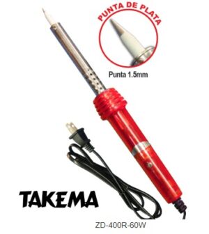 IMG-20251112-WA0072 ZD-400R/60W: CAUTIL TIPO LAPIZ DE 60W A 220VAC CON MANGO ROJO TRANSPARENTE - TAKEMA