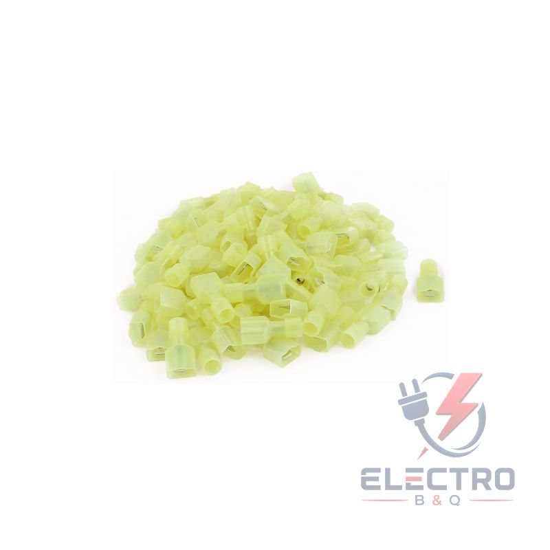 TERMINAL NYLON MACHO AMARILLO, MDFN5.5-250 PARA CALIBRES 12-10AWG