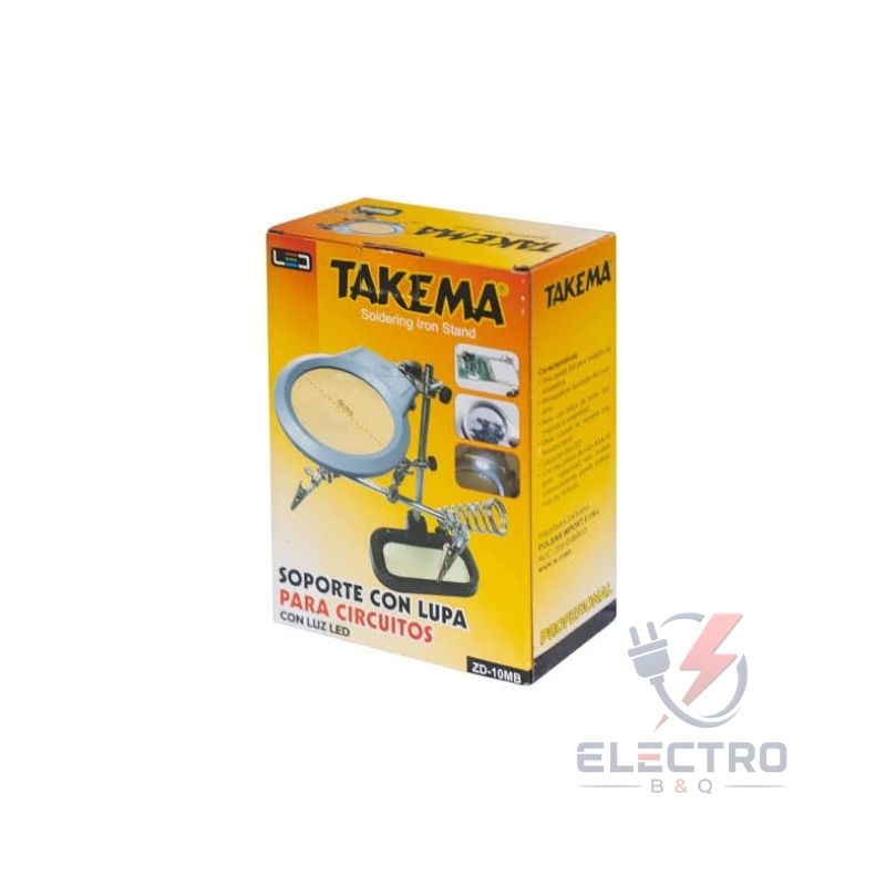 SOPORTE DE CAUTIN Y CIRCUITO CON LUPA DE 2 LEDS, TAKEMA ZD-10MB - Imagen 2