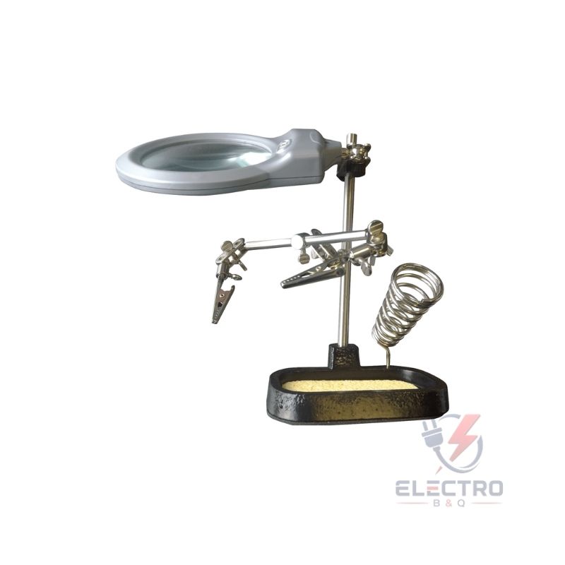 SOPORTE DE CAUTIN Y CIRCUITO CON LUPA DE 2 LEDS, TAKEMA ZD-10MB