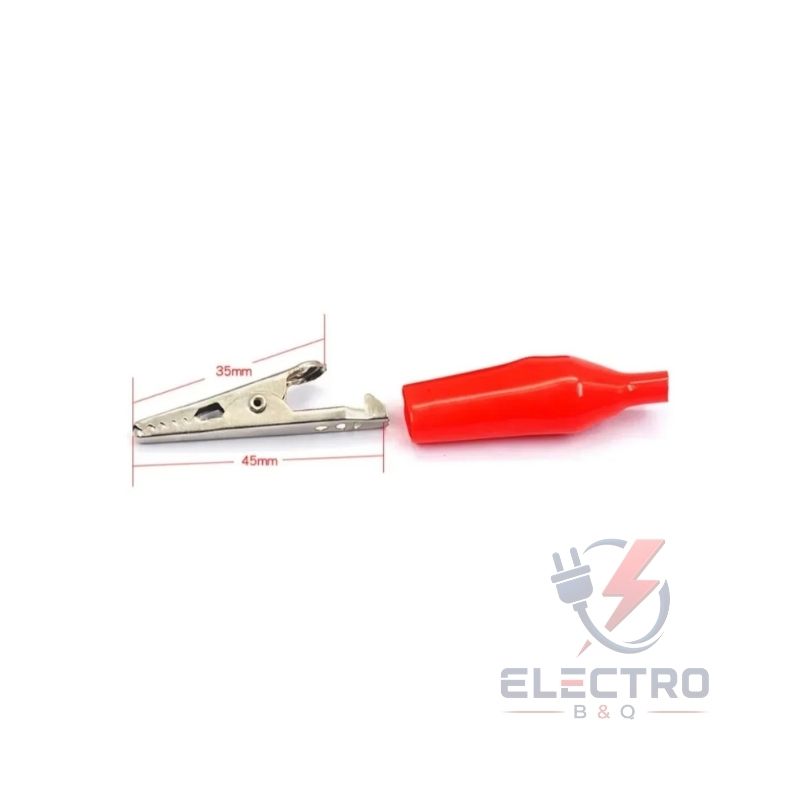 PINZA LAGARTO grande 45mm, ROJO/NEGRO, K8145 (paq.100 uds.) - Imagen 2