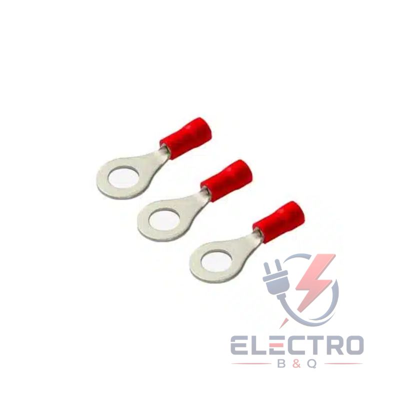 TERMINAL OJAL 1/4 ROJO, RV1.25-6mm PARA CALIBRES 22-18AWG